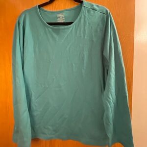 LL Bean Teal Long Sleeve Shirt Plus Size